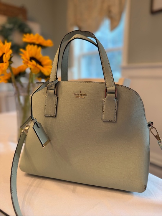 kate spade Handbags - Kate Spade New York Mint Green Saffiano Leather Satchel Crossbody EUC